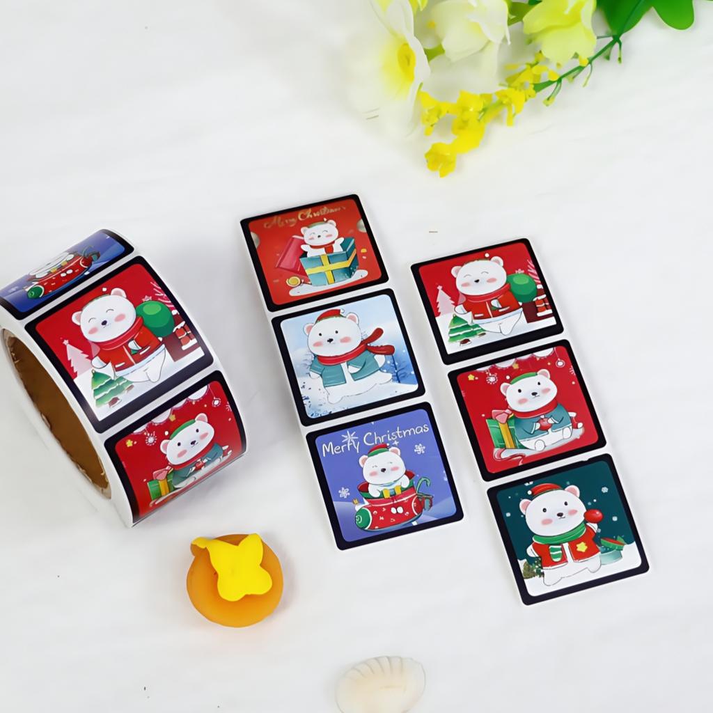Cute Cartoon Christmas Stickers Festive Decorative Gift Notebooks Windows Xmas Party Supplies Merry Christmas Decortion Stickers