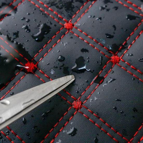 Car Armrest Cover Pad Center Console Box PU Leather Cushion Mat Accessories Red