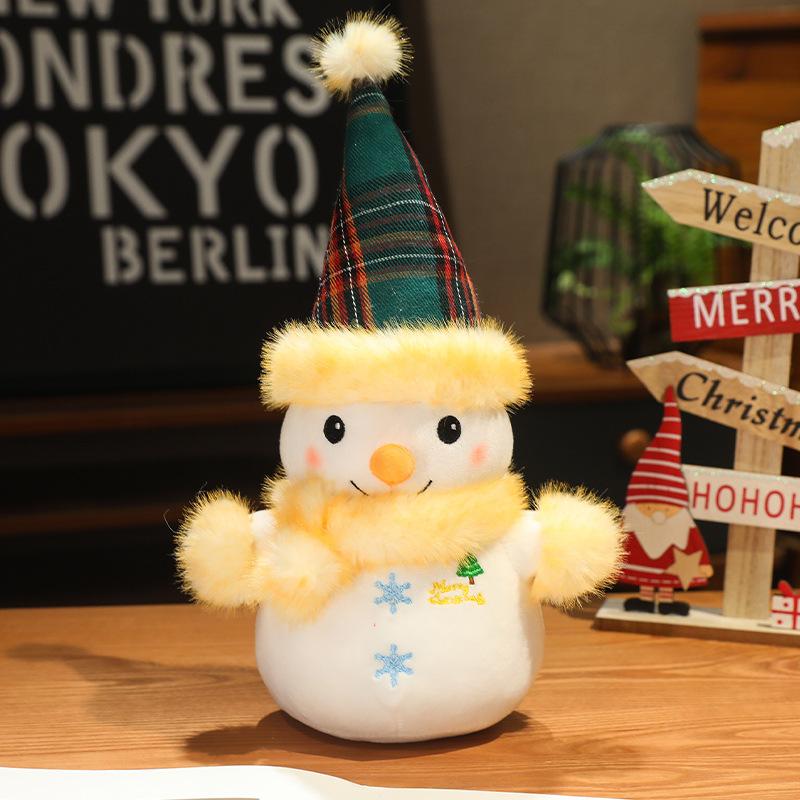 Merry Christmas Series Plush Toys Stuffed Animals Dolls for Xmas Eve, Soft Santa Claus Snowman Ornaments Gifts, Festive Home Decor