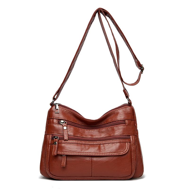 Washed Leather Women's Single-shoulder Bag Fashionable Single-shoulder Bag Women's Soft Leather Crossbody Bag