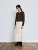 The Ello H-Line Corduroy Skirt (Ivory)
