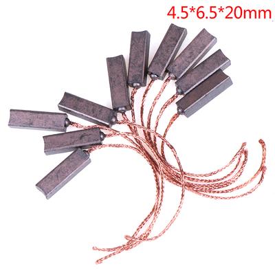 10Pcs Motor Carbon Brushes 4.5*6.5*20mm Replacement Regulator Carbon Brush