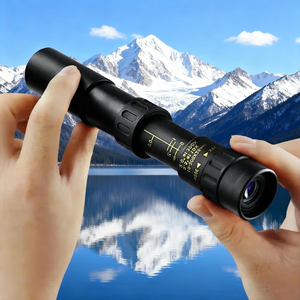 10-300x40 Zoom HD Telescope Portable Professional Monocular with Strong Long Range Low Night Vision Ideal for Hunting Outdoor