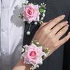 Artificial Flower Silk Flower Corsage Handmade Rose Corsage Bracelet  for Parties