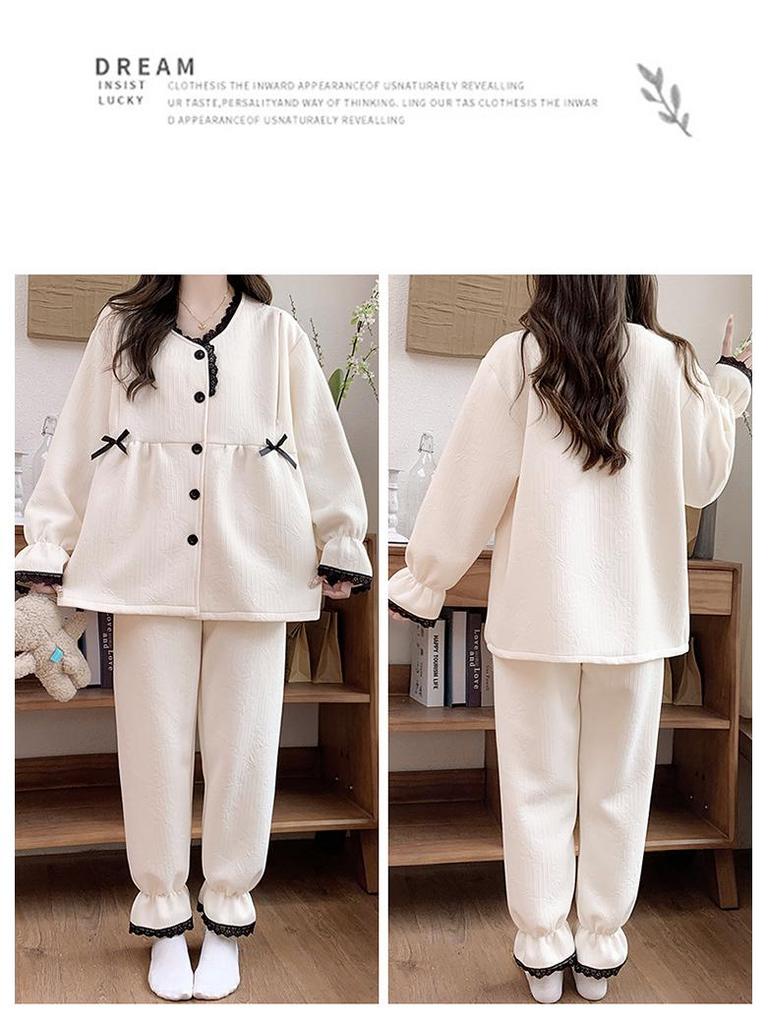Air Cotton Maternity Pajama Set: Spring & Autumn Nursing and Postpartum Wear for Women