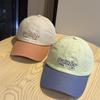2026New Embroidery Banner Letter color-block baseball cap for women, all-season cotton couple's duckbill cap for men
