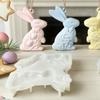 2PCS Safe Silicone Rabbit Molds Perfect For Chocolate And Resin Art Craft Easter Day Hanging Pendant Making Molding Tool