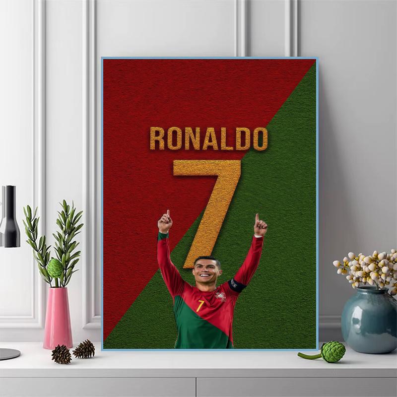 Cr7 100% Kulaté Plné Vrtáčky 5D DIY Diamantové Malování Výšivka Křížkový Steh Kamínková Dekorace