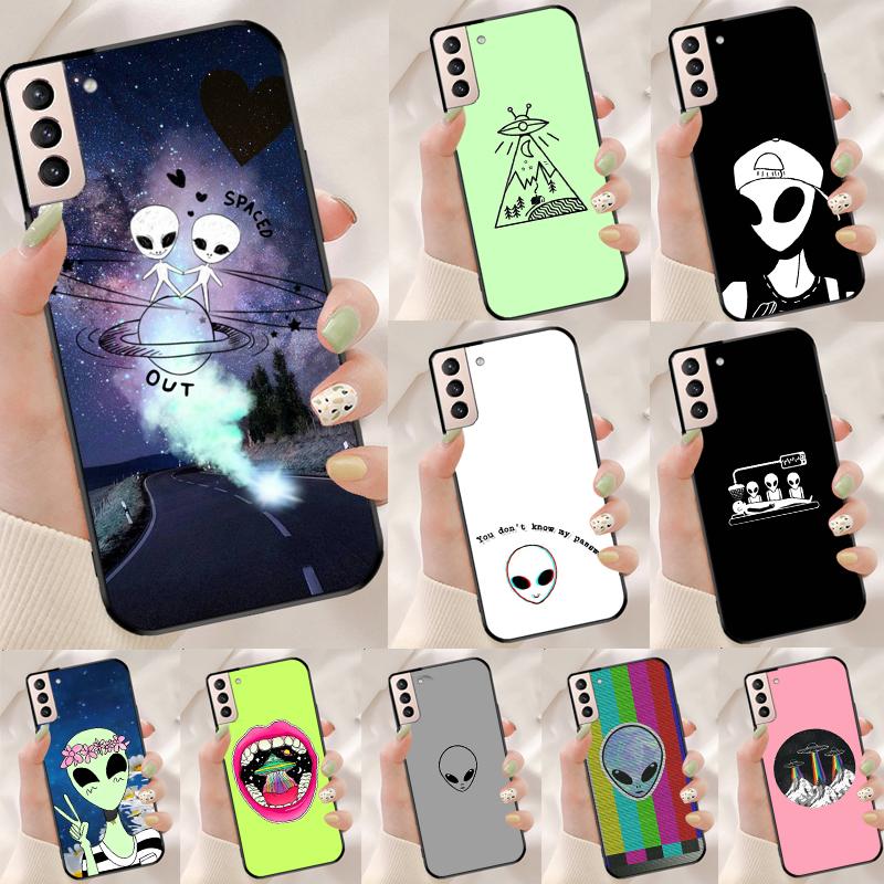Aesthetic Alien Funda Case For Samsung Galaxy S25 Ultra S9 S10 S20 S22 Plus S21 FE S23 S24 Ultra Phone Cover