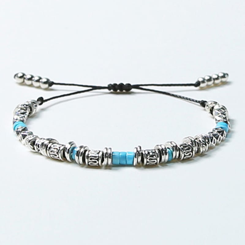 KND silver & turquoise beads bracelet