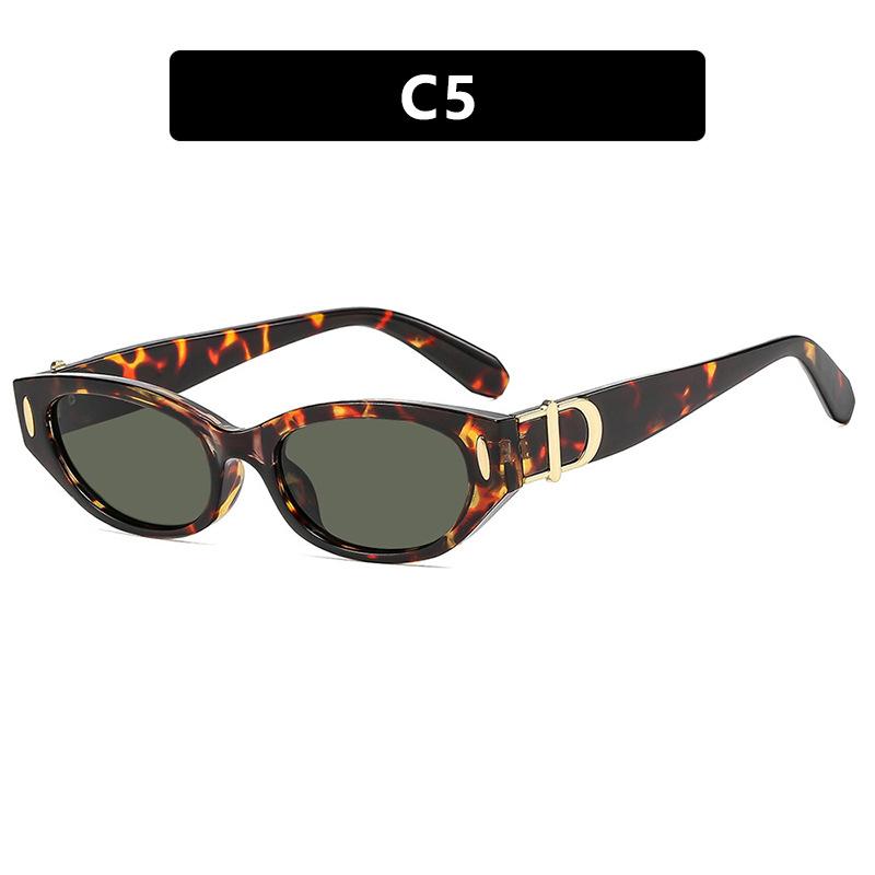 Rice Nail Small Frame Cat Eye Sunglasses New Street Photography Women's Versatile Trendy and Fashionable UV Resistant Glasses