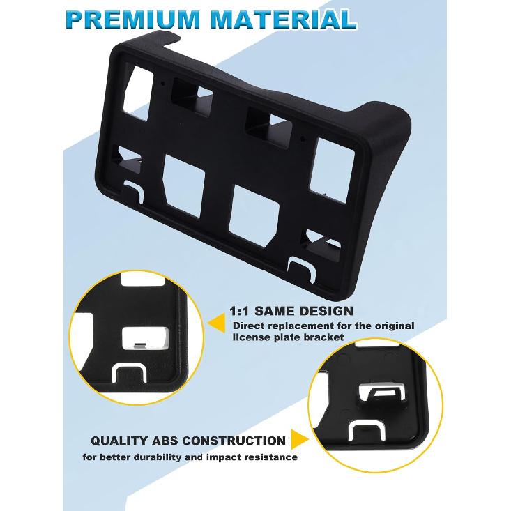 Front License Plate Frame Compatible with 2008-2014 Ford E-150 / E-250, 2008-2024 Ford E-350 Super Duty/E-450 Super Duty Front Bumper License Plate