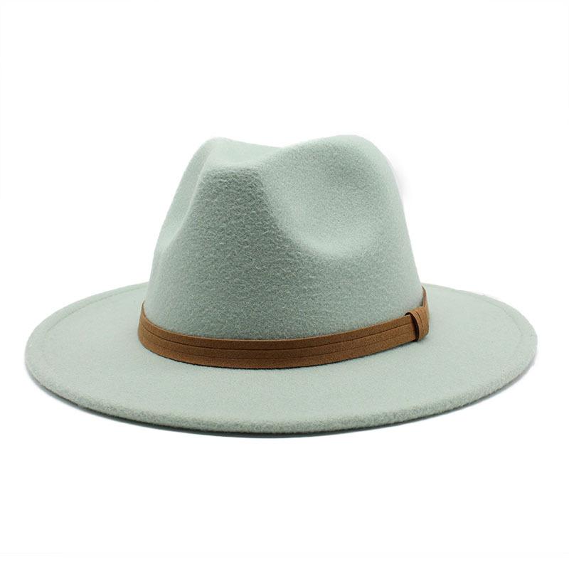 Men'S And Women'S Top Hat Flat Edge Straight Edge Suede With Accessories Woolen Jazz Hat