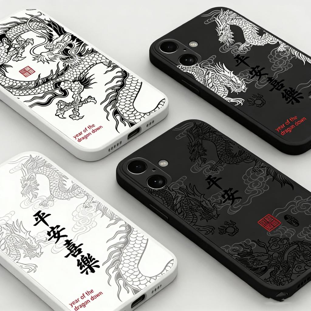 Fashion Chinese Dragon Phone Case For Xiaomi Redmi Note 15 14 13 12 12S 11 11S 10 9 8 7 Pro Plus 4G 5G Soft Silicone Back Cover