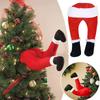 Christmas Santa Leg Decorations, Filled Christmas Tree Topper Fireplace Hanging Ornaments, Holiday Party Supplies
