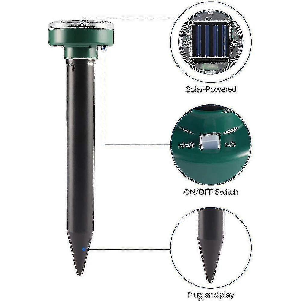 Solar Mole Repellent For Garden Yard Get Rid Of Gophers Rats