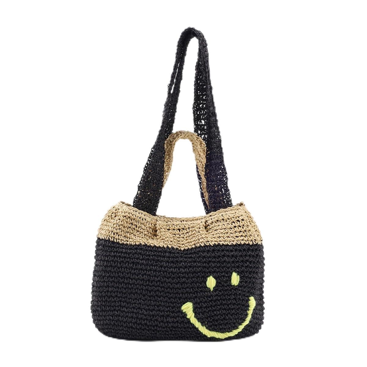 

Shoulder Bag SMILEY 2 Handle Tucked Basket Bag for Women Mix 1 [Cuco] (410)