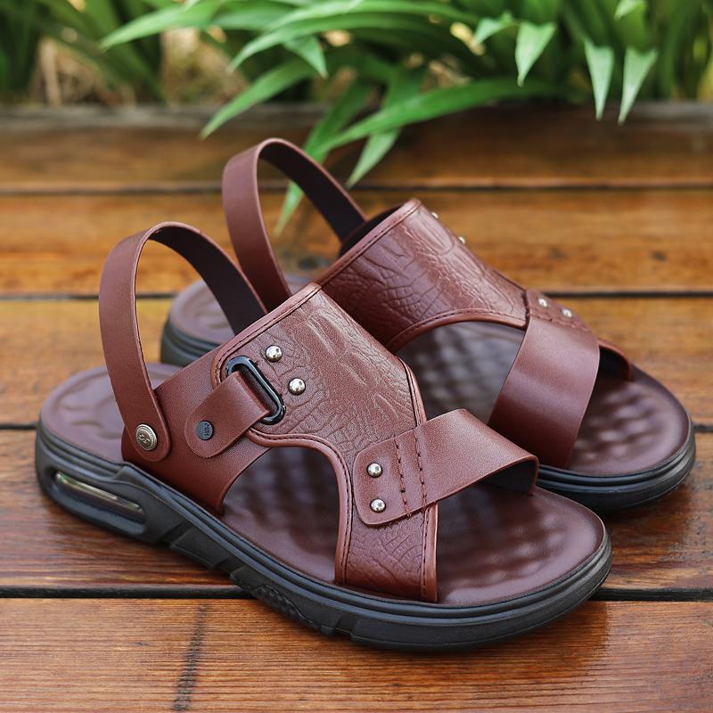 Fashion Sandals Men's Summer Peep-toe Youth Beach Shoes Dual-use Beach Slippers Non-slip Men Sandals Mens Shoes