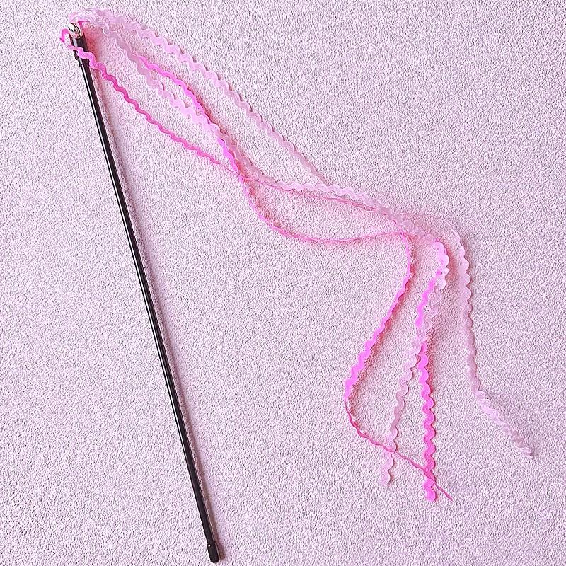 Cat Toy Colorful Tassel Cats Teaser Stick Rainbow Cloth Tassel Toys for Cats Teasing Self-hi Cat Toys Interactive Pet Supplies