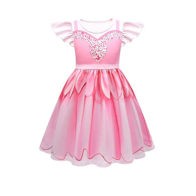 Halloween New Brainrot Animals Shanhaijing, Girls Flying Sleeve Dress A-Shaped Dress