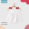 Baby Girl Bowknot Polka Dot Suspender Romper