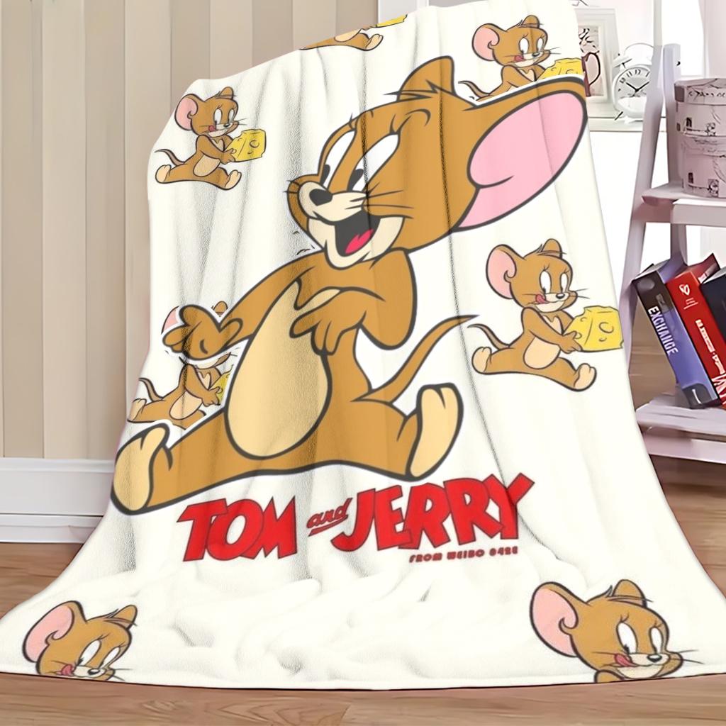 Cute Jerry Mouse Flannel Blanket Cartoon Throw Blanket for Kids Bedroom Decor