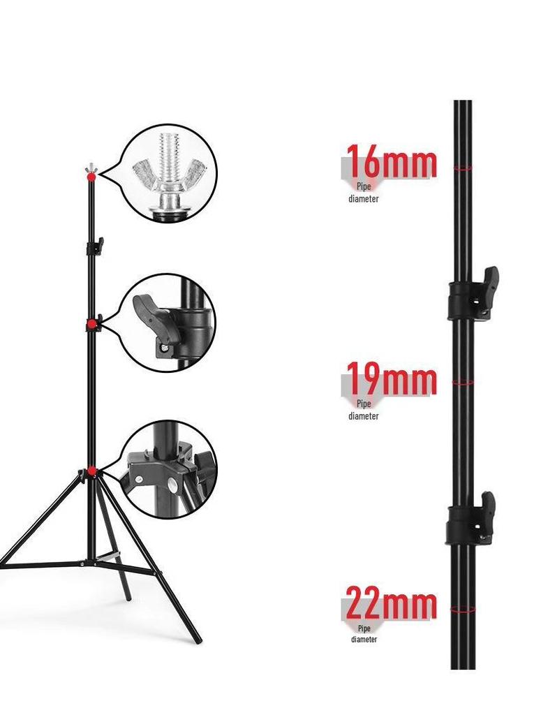 2x3 Meter Photography Background Stand with Black Light-Absorbing Cloth, Studio Props, and White Cloth for Shooting