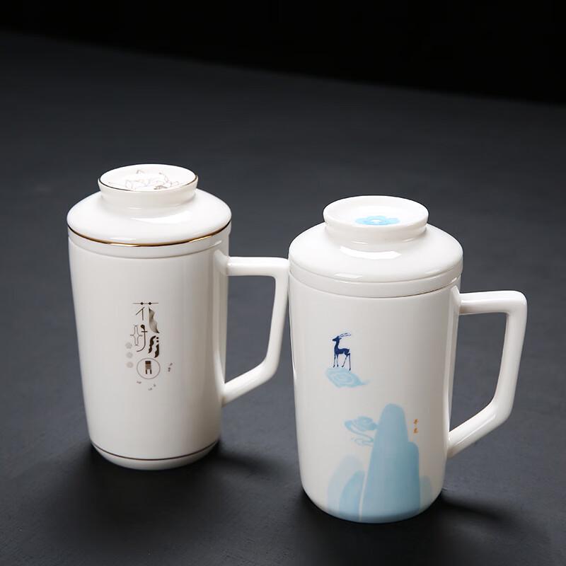 Shangqi White Ceramic Tea Infuser Mug