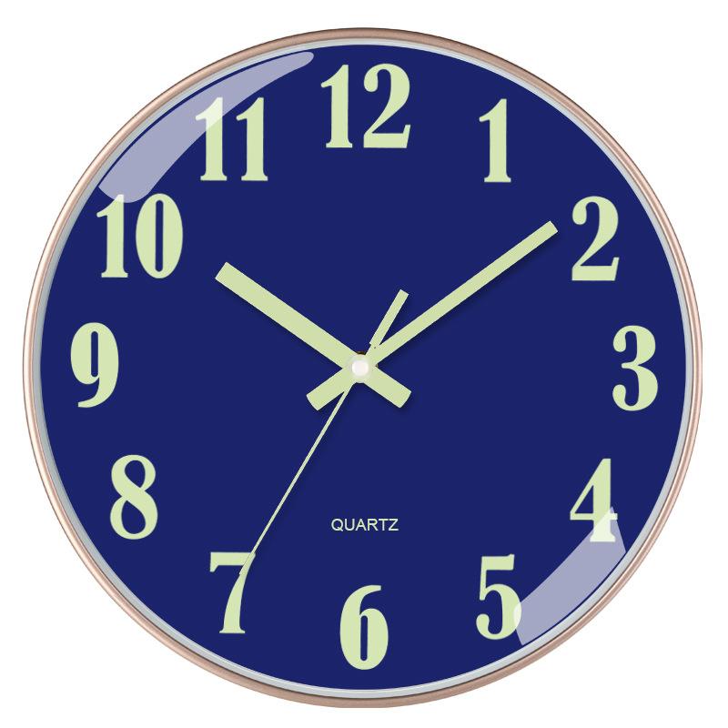 12 Inch 30cm Luminous Plastic Silent Wall Clock Creative Bedroom Living Room Simple Luminous Quartz Clock
