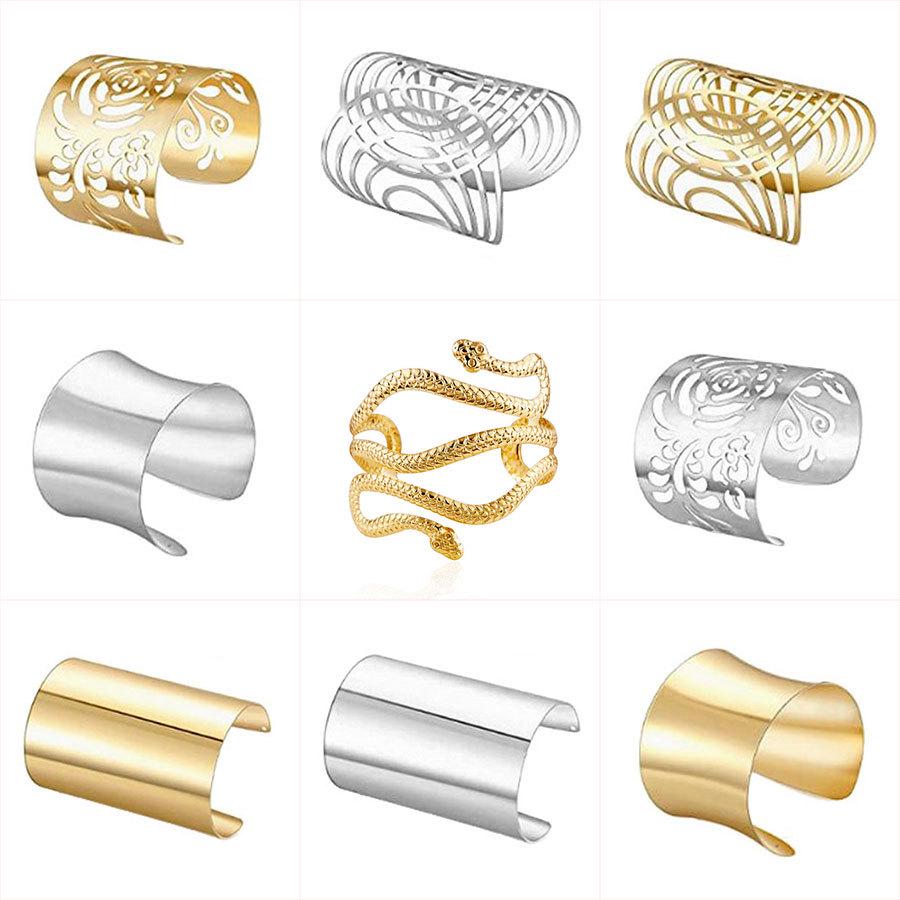 

Trendy European and American Metal Hollow Armlet: High-End Statement Bracelet for Women