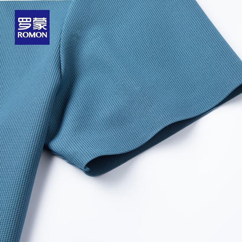 Romon Men's Waffle High-Elastic Ice Silk Short Sleeve T-Shirt