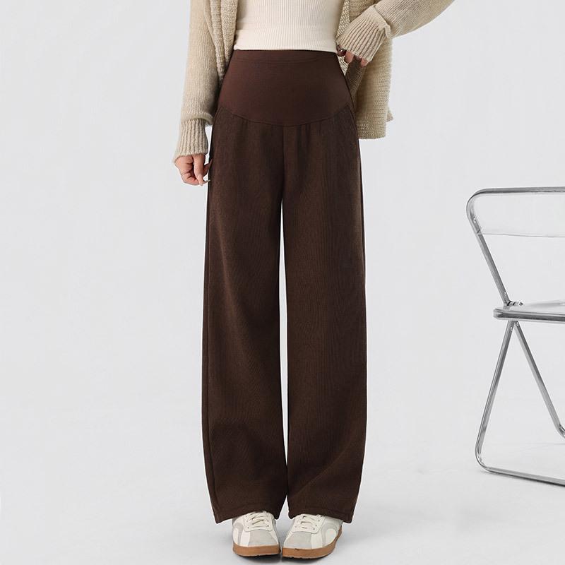 

Maternity Warm Wide-Leg Pants, Plus Velvet, Comfortable Fit, Petite Plus Size, Ideal for Spring & Autumn XL [Suitable for 110-135 lbs]