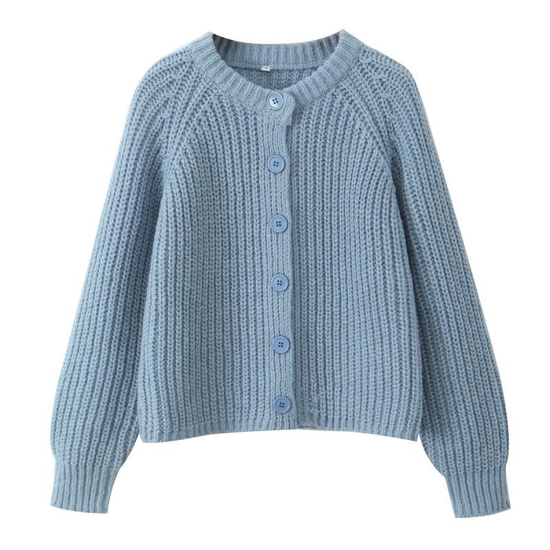 2025 Autumn Women's Long Sleeve Knit Cardigan Sweater Top - European & American Style