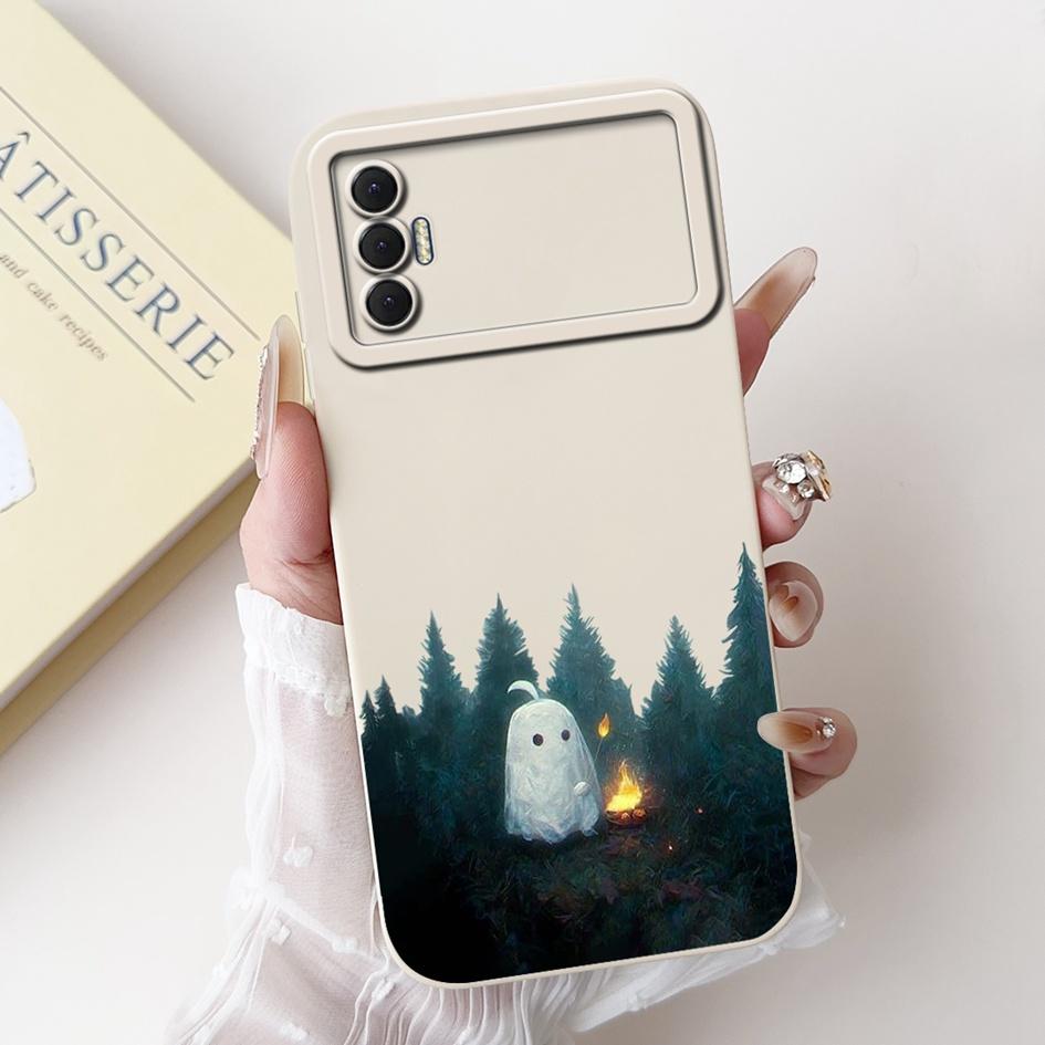 6.6" For Tecno Spark 8P 2021 Case Lovely Panda Cartoon Camera Protection Soft Matte Cover For Tecno Spark8P 8 P KG7H KG7n Bumper