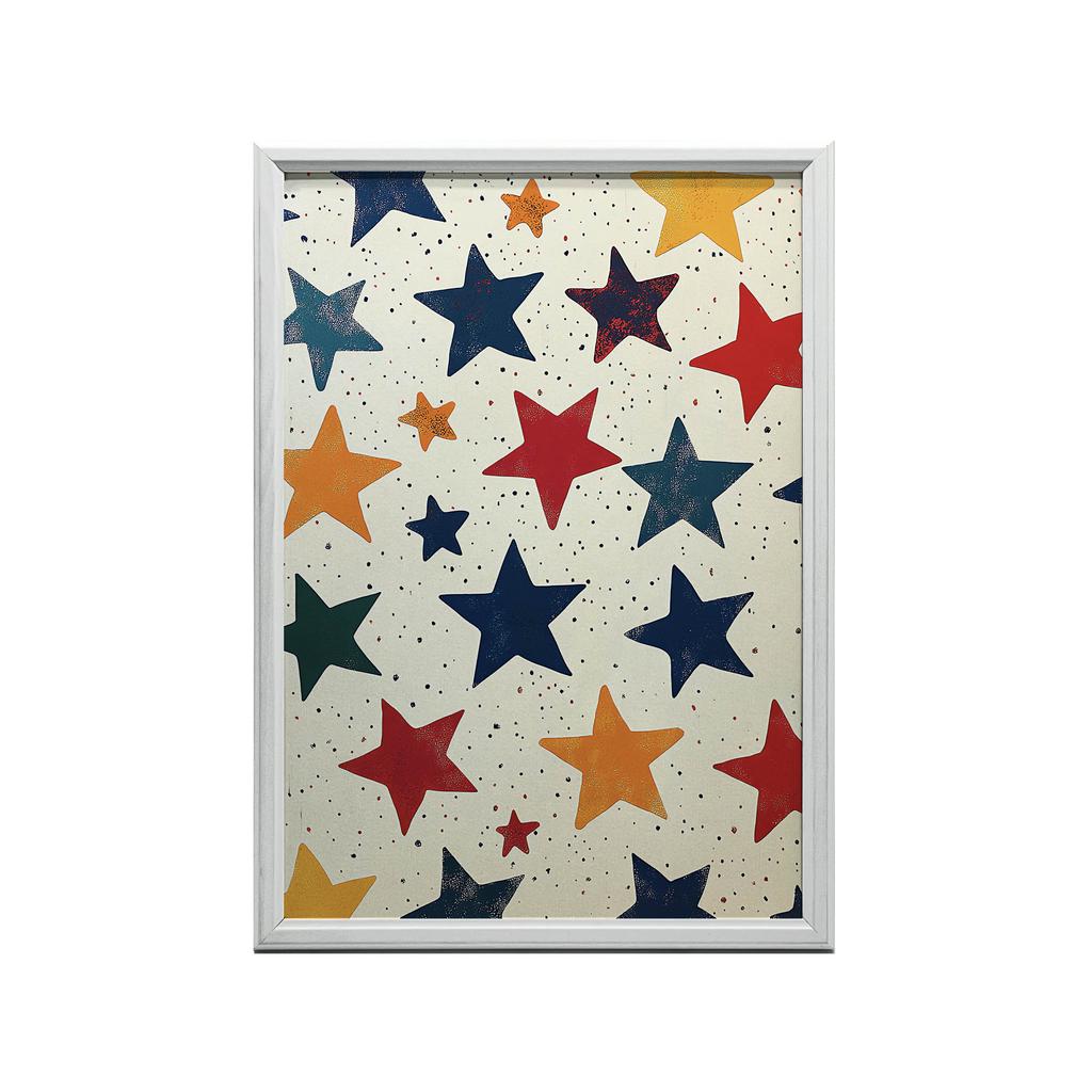 Happiness Star Poster Happiness Star Poster, 30X40 Cm, White Wooden Frame, 230 Gsm Matte Paper