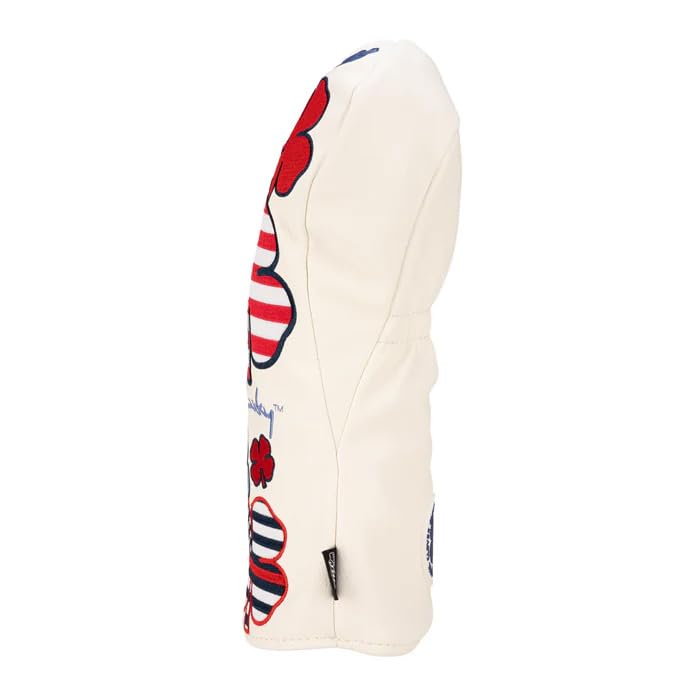 Black Clover Golf Headcover for Drivers, Flag Day Driver Cover, White/Navy/Red, BCJS5AF003DR