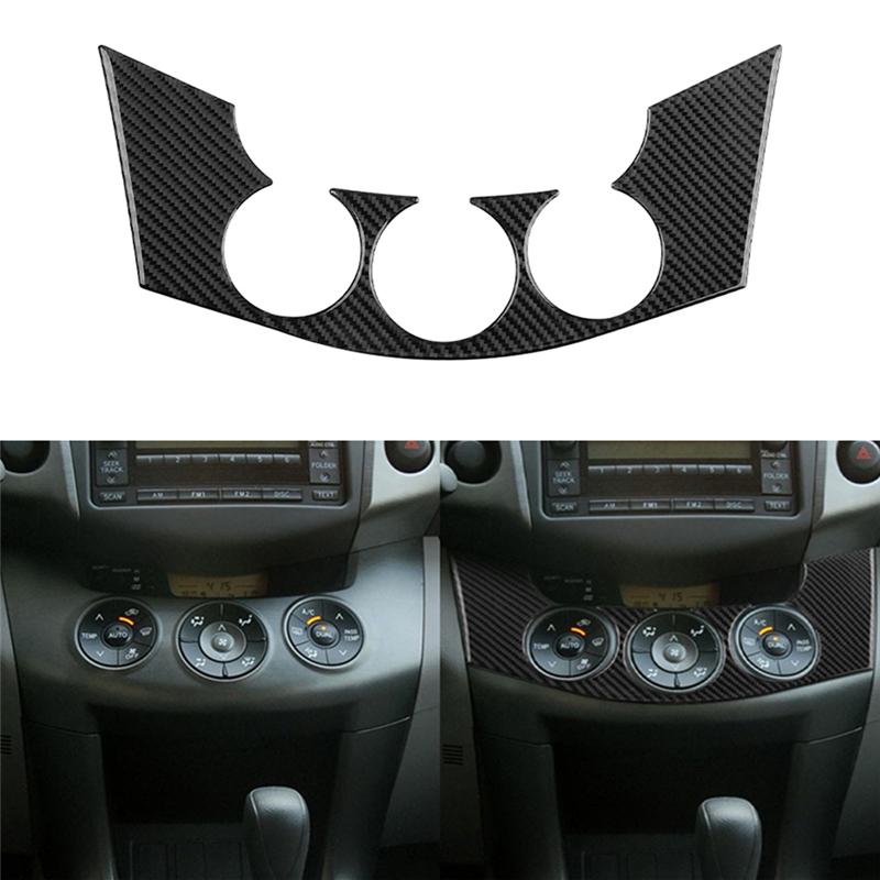 For Toyota RAV4 Car Interior Button Panel Decoration Protection Carbon Fiber Sticker 2006-2012 Car Styling Accessories