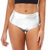 Damen Hotpants Wetlook Shorts Shiny Booty Shorts Bikinihose High Waist Yoga Shorts Clubwear