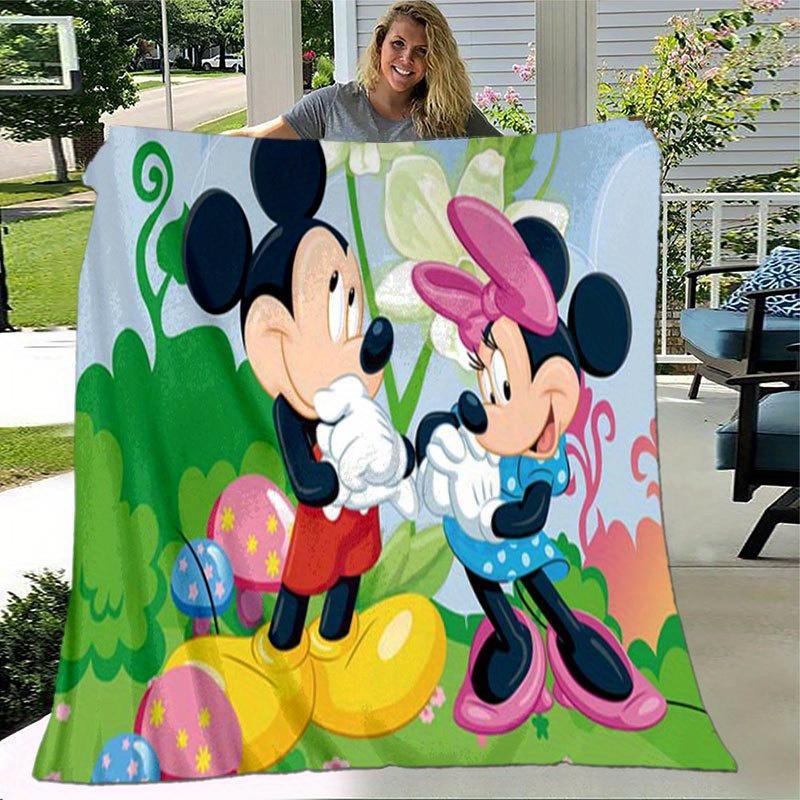 Mickey and Minnie Cartoon Blanket, Short Plush Cute Warm Blanket, Living Room Home Decoration Sofa Four Seasons Travel