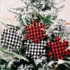 Vibrant And Red Black Checked Snowflake Christmas Ornaments Perfect For Decor Holiday