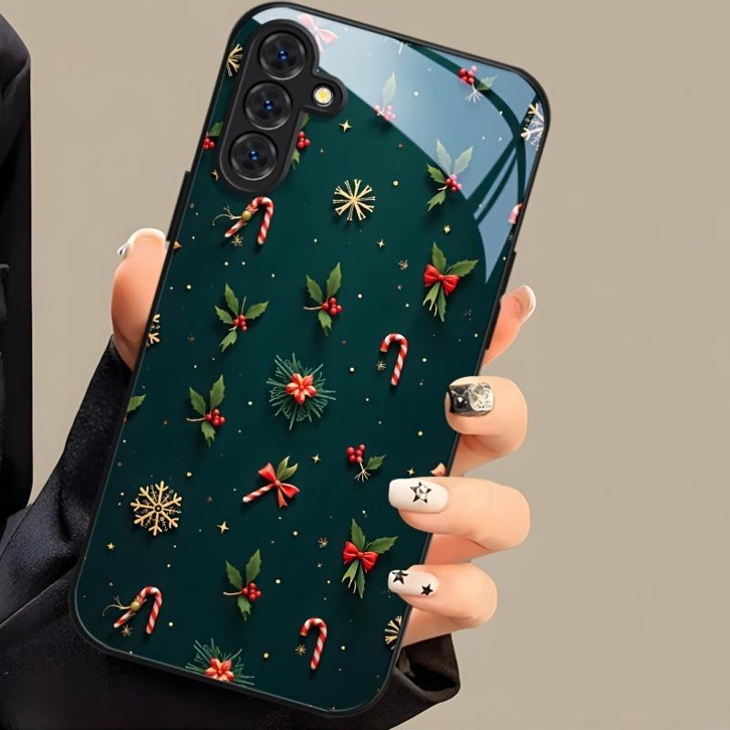 Christmas Snowflake Pattern Tempered Glass Phone Case For iPhone 11 12 13 14 15 16 17 18 Pro Max 17 Air 7 8 Plus XS X XR Cover