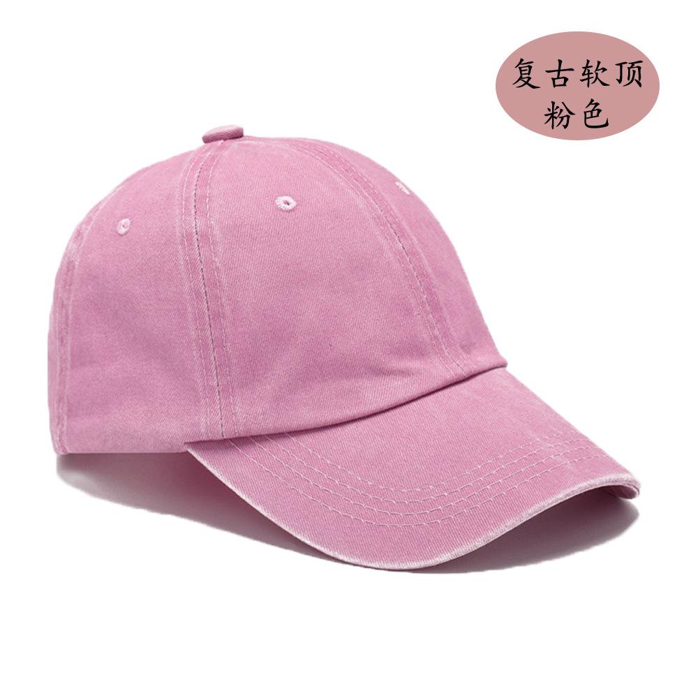 Baseball cap women's literary and retro outdoor washed baseball cap hot-selling cap retro light board antique men