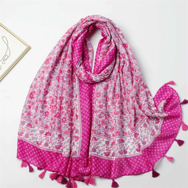 Winter Thick Garden Floral Viscose Scarf Women HIgh Quality Soft Shawls And Wraps Pashmina Stole Bufandas Muslim Sjaal 180*90Cm