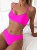 2025 European & American Solid Color Women's Sexy Bikini Swimwear - High-End Hot Spring Design