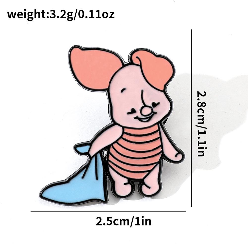 

Cute characters Winnie the Pooh and Tigger metal badge piggy donkey small animal alloy brooch