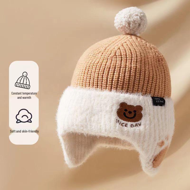 Children's Velvet Mink Fur Bear Hat - Cute Korean Style Autumn/Winter Ear Protection