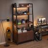 Zhaoran 4-Tier Steel-Wood Storage Shelf