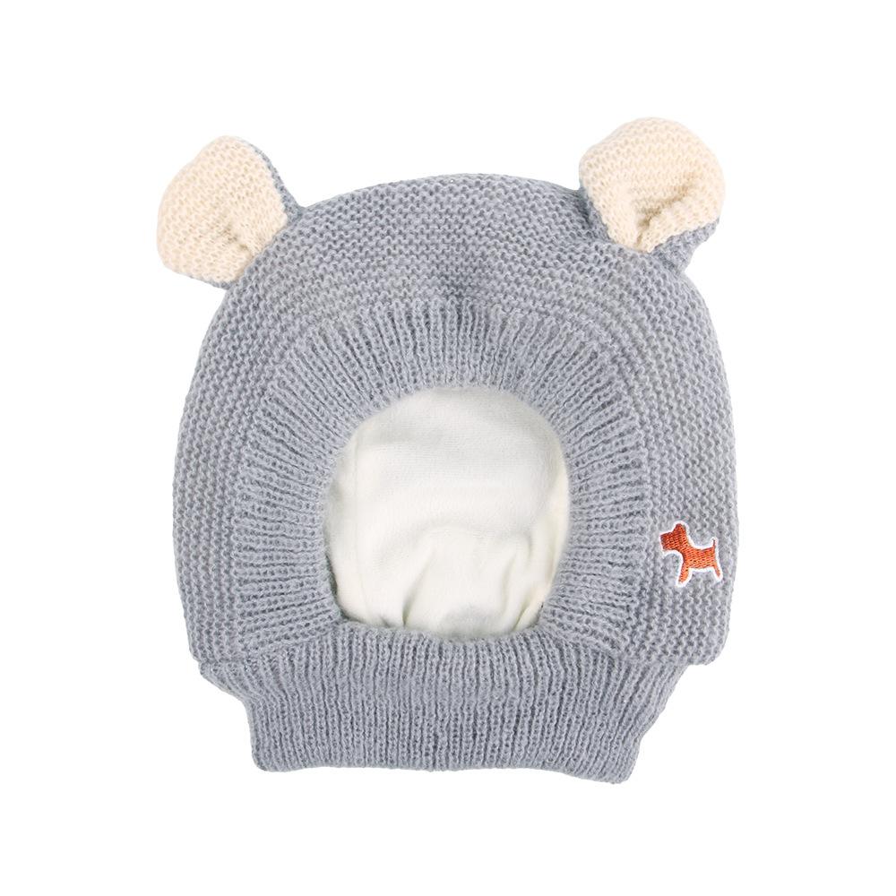 

Новая шерстяная головная убор для питомца смешная милая шляпа-накидка ручной вязки кошачья шляпа собачья головная убор One size fits all серый