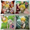 Classic Anime The Seven Deadly Sins Cushion Cover Soft  EasyWash Pillow Case  Versatile for Couch Bed Travel and Office