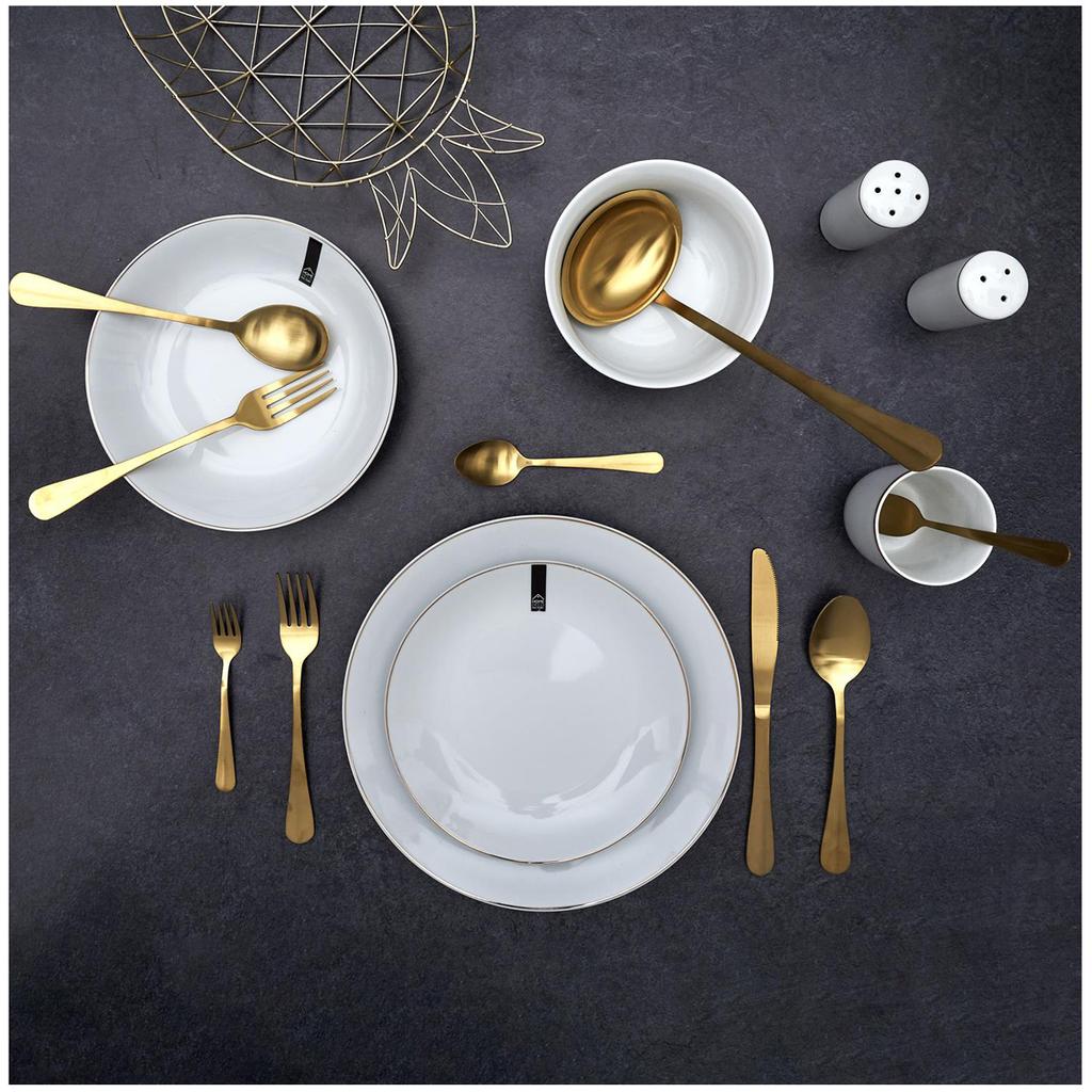 Les Trésors De Lily [A3681] - Complete Golden 'Cléopatra' Cutlery Set - 39 Place Settings